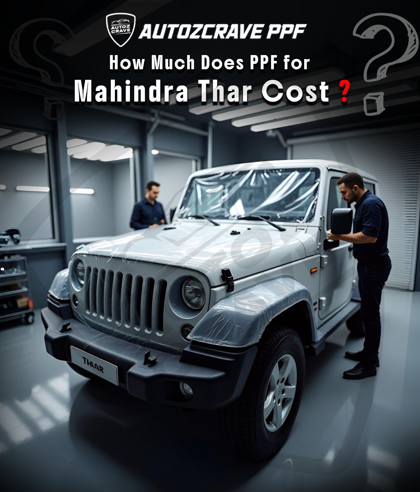 Mahindra Thar PPF Cost in India | Full Body & Partial Protection Prices ...